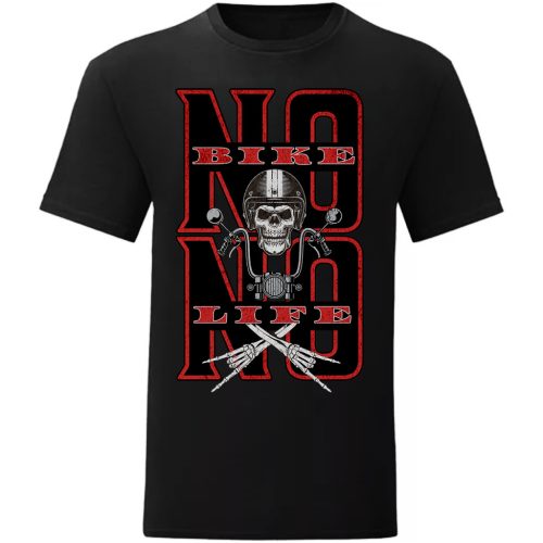 NO BIKE NO LIFE MOTOROS FEKETE PÓLÓ