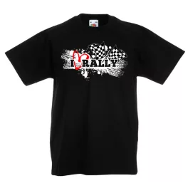 I Love Rally Gyerek Fekete póló