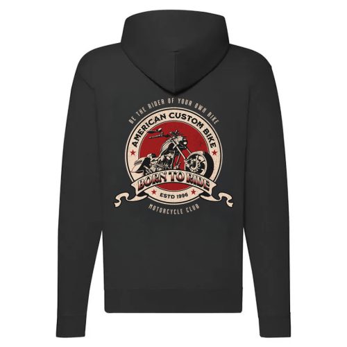 A. BORN TO RIDE MOTOROS CIPZÁRAS PULÓVER FEKETE