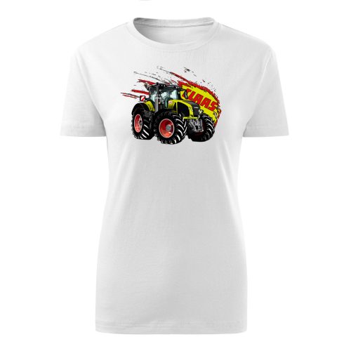 Claas Axion fehér traktoros női póló