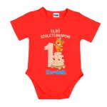 Macis Rövid ujjú Piros body + nadrág  és zokni