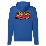 SKODA 120 CIPZÁRAS KÉK KAPUCNIS PULÓVER 