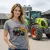 Claas Axion szürke traktoros női póló