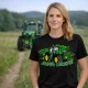 Új Zöld traktoros fekete női póló