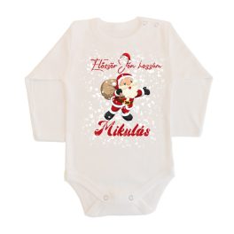 ELŐSZÖR JÖN HOZZÁM A MIKULÁS BABA BODY  Hosszú ujjú