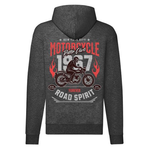 MOTORCYCLE ROAD SPIRIT SZÜRKE CIPZÁRAS PULÓVER