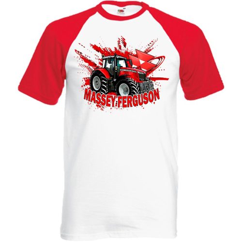 MASSEY FERGUSON RÖVID UJJÚ PÓLÓ (PIROS-FEHÉR)