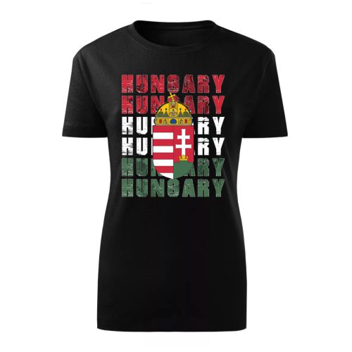 Hungary címer női póló (fekete)