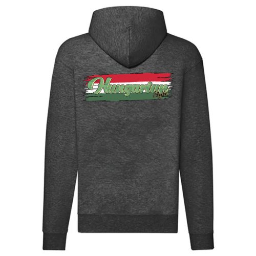 Hungarian style cipzáras pulóver (sötétszürke)