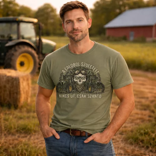 Földből született zöld póló (Magyar szöveggel)