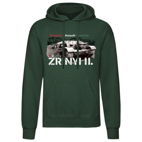 Zrínyi II. kenguruzsebes pulóver (zöld)