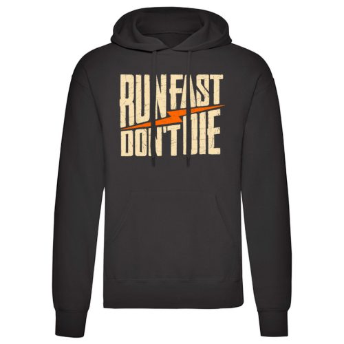 Run Fast…Fekete kenguruzsebes pulóver