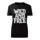 Wild and Free Fekete női póló