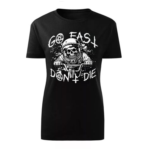 GO FAST DON'T DIE MOTOROS FEKETE NŐI PÓLÓ