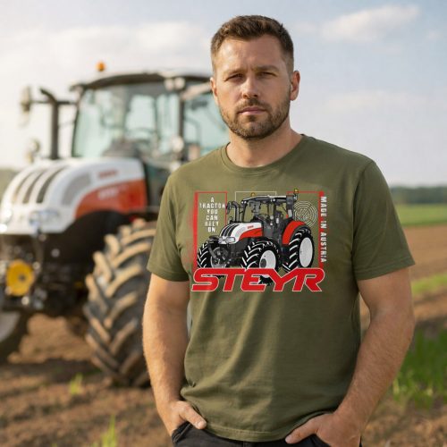 Steyr zöld Traktoros póló