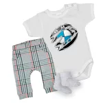 BMW Fehér Rövid UJJÚ BABA BODY + nadrág és zokni
