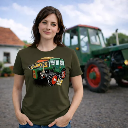 Kis Dutra zöld traktoros női póló