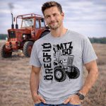 MTZ NEW KÖRVONALAS DESIGN SZÜRKE PÓLÓ FEKETE MINTA