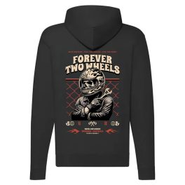 FOREVER TWO WHEELS FEKETE CIPZÁRAS PULÓVER