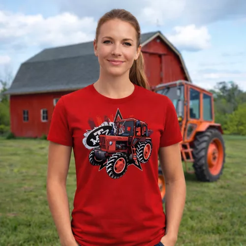 MTZ 82 piros traktoros női póló
