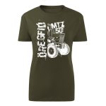 MTZ NEW KÖRVONALAS DESIGN ZÖLD NŐI PÓLÓ FEHÉR MINTA