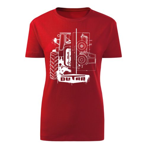 DUTRA NEW KÖRVONALAS DESIGN PIROS NŐI PÓLÓ FEKETE MINTA