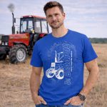 Belarus NEW körvonalas design kék póló fehér minta