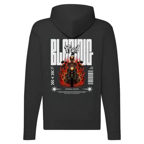 BLAZING MOTOROS CIPZÁRAS PULÓVER FEKETE