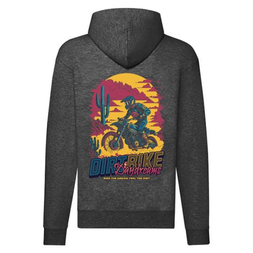 DIRTBIKE MOTOROS CIPZÁRAS PULÓVER SZÜRKE