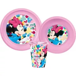 Disney Minnie műanyag, étkészlet szett rózsaszín