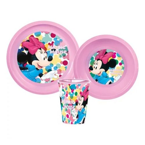 Disney Minnie műanyag, étkészlet szett rózsaszín