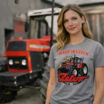 Zetor 10245 szürke női traktoros póló