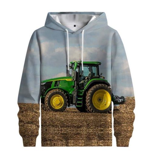 oldalas john deere traktoros 3D pulóver kapucnis XL