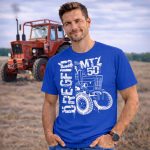 MTZ NEW KÖRVONALAS DESIGN KÉK PÓLÓ FEHÉR MINTA