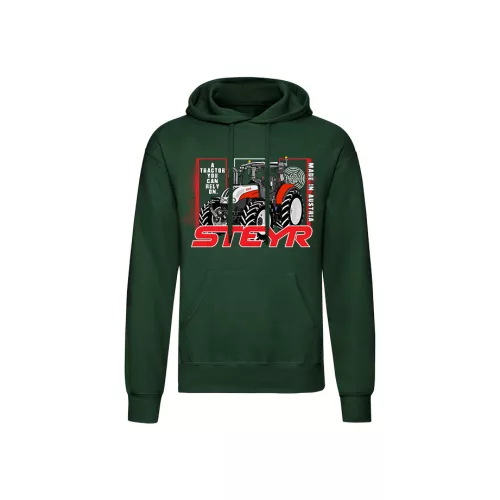 Steyr Kapucnis pulóver zöld