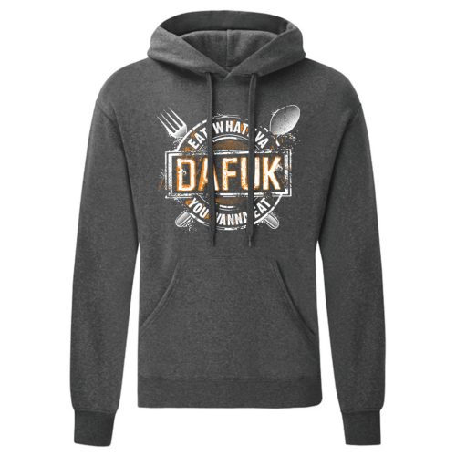 Eat Whateva Dafuk…Szürke kenguruzsebes pulóver 