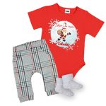 Először jön hozzám a Mikulás Rövid ujjú body és nadrág szett