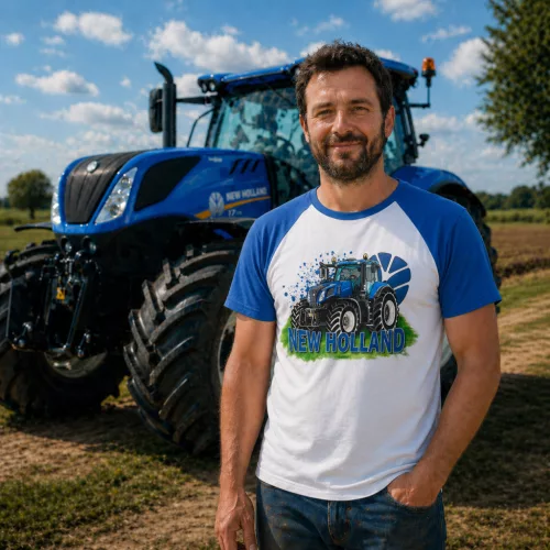 NEW HOLLAND RÖVID UJJÚ PÓLÓ (KÉK-FEHÉR)