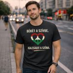 Békét a szívbe póló (fekete)