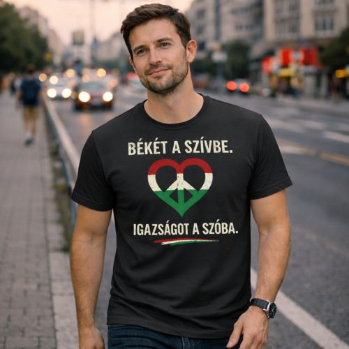 Békét a szívbe póló (fekete)