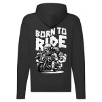BORN TO RIDE MOTOROS CIPZÁRAS PULÓVER FEKETE