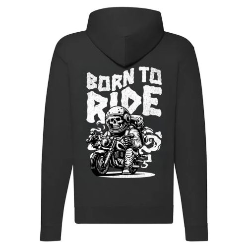 BORN TO RIDE MOTOROS CIPZÁRAS PULÓVER FEKETE