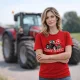 Massey Ferguson piros traktoros női póló