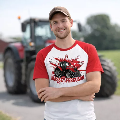 MASSEY FERGUSON RÖVID UJJÚ PÓLÓ (PIROS-FEHÉR)