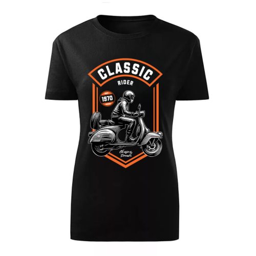 CLASSIC RIDER MOTOROS NŐI PÓLÓ FEKETE