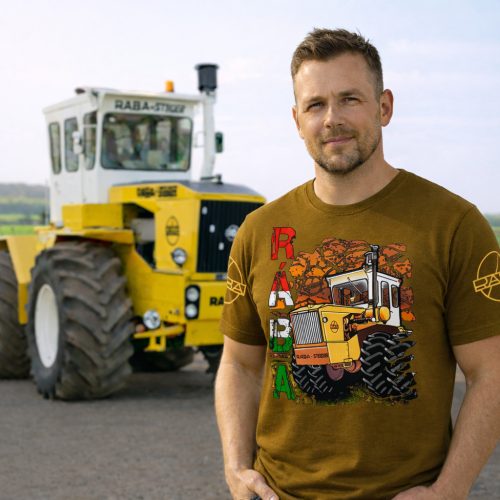 RÁBA STEIGER FELIRATOS BARNA PÓLÓ