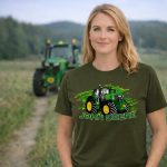 Új Zöld traktoros zöld női póló