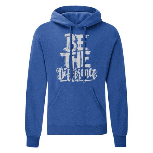 Be the Difference Kék kenguruzsebes pulóver