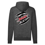 ISUZU CIPZÁRAS SZÜRKE KAPUCNIS PULÓVER