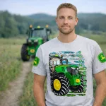 Zöld Traktor FELIRATOS SZÜRKE PÓLÓ